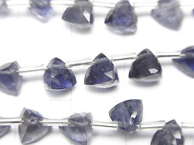 【動画】宝石質アイオライトAA++ 立体トライアングルカット6×6×6mm 1連(18粒) サムネイル2