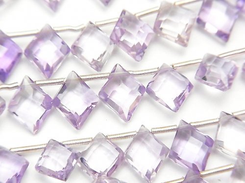 ピンクアメジスト（紫水晶） ダイヤカット10×8mm 1連（18粒）｜天然石 