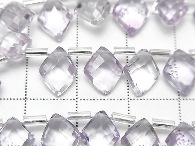 【動画】宝石質ピンクアメジストAAA ダイヤカット10×8mm 半連/1連(18粒) サムネイル2
