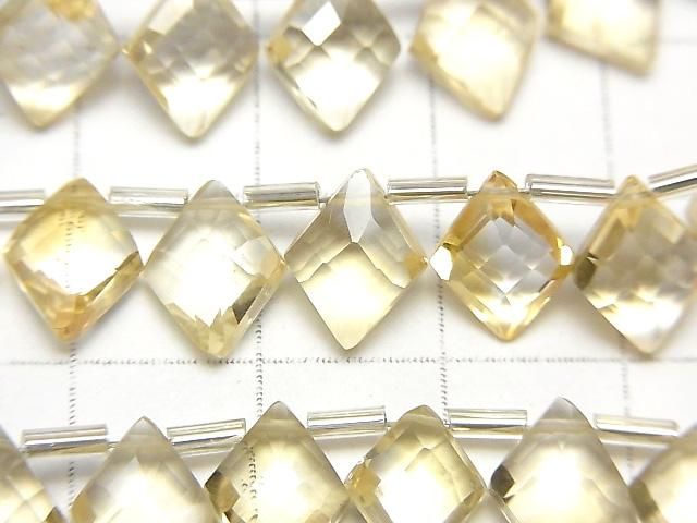 【動画】宝石質シトリンAAA ダイヤカット10×8mm 半連/1連(18粒) サムネイル2