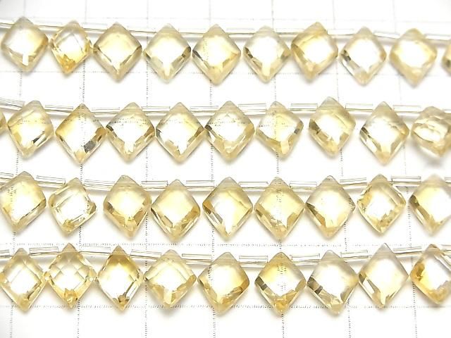 【動画】宝石質シトリンAAA ダイヤカット10×8mm 半連/1連(18粒) サムネイル3