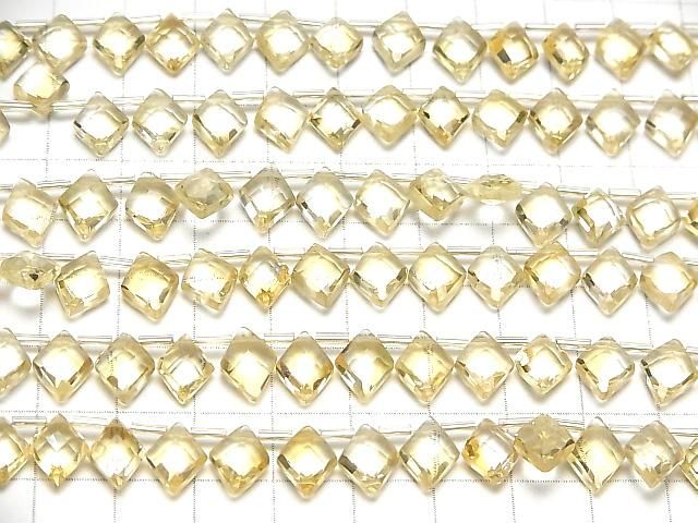 【動画】宝石質シトリンAAA ダイヤカット10×8mm 半連/1連(18粒) サムネイル4