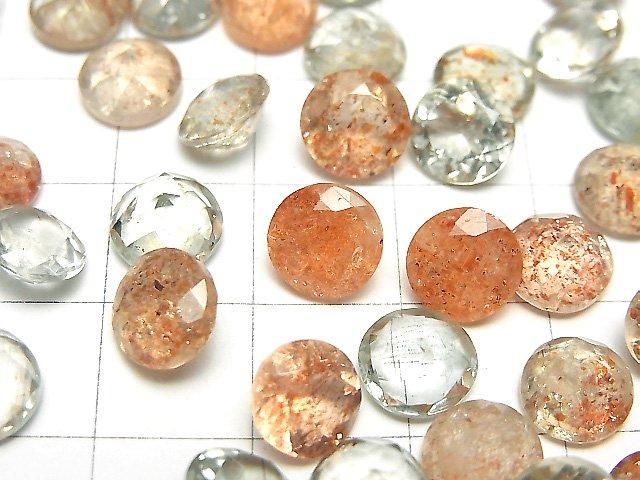 【動画】宝石質マルチカラーサンストーンAAA ルース ラウンドファセットカット8×8mm 3粒 サムネイル2