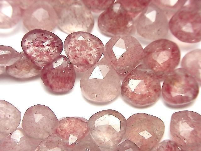 【動画】ピンクエピドートAA++ マロン ブリオレットカット 半連/1連(50粒)の画像
