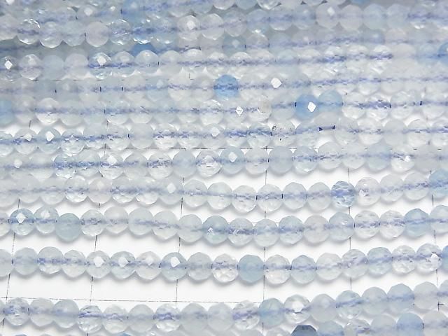 【動画】【素晴らしい輝き】アクアマリンAA++ ラウンドカット3mm 1連(約37cm) サムネイル2