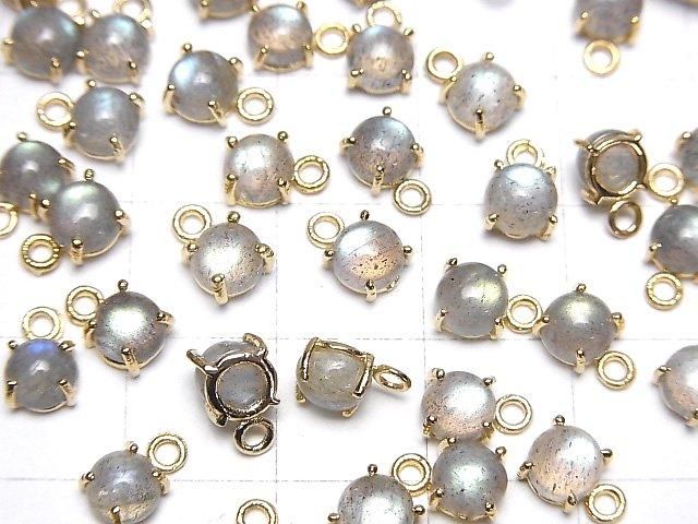 【動画】宝石質ラブラドライトAAA 枠留めラウンド5×5mm 18KGP 4個 サムネイル3