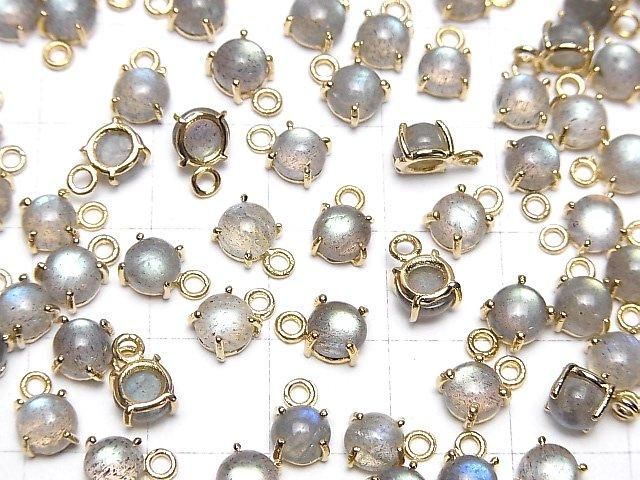 【動画】宝石質ラブラドライトAAA 枠留めラウンド5×5mm 18KGP 4個 サムネイル4
