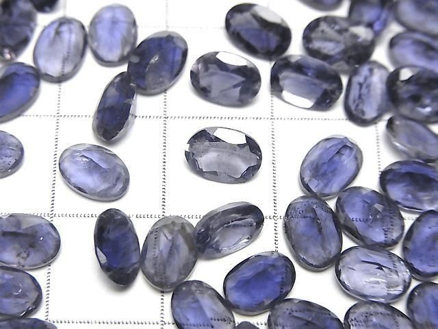 【動画】宝石質アイオライトAAA ルース オーバルファセットカット7×5mm 3粒 サムネイル2