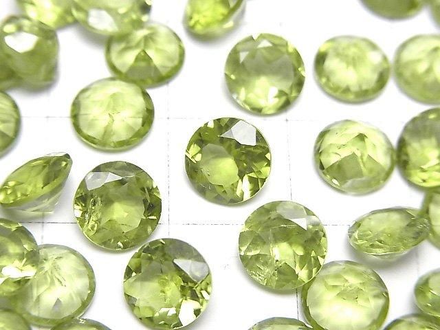 【動画】宝石質ペリドットAAA- ルース ラウンドファセットカット7×7mm 2粒 サムネイル2