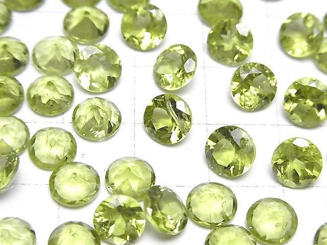 【動画】宝石質ペリドットAAA- ルース ラウンドファセットカット7×7mm 2粒 サムネイル3