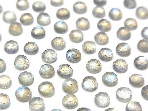 宝石質ラブラドライトAAA- ラウンド ローズカット4×4mm 10個の画像
