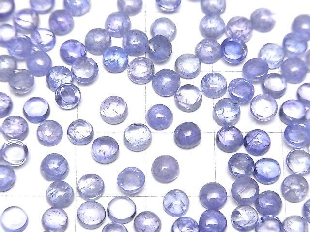 宝石質タンザナイトAA++ ラウンド カボション4×4mm 10個 サムネイル3