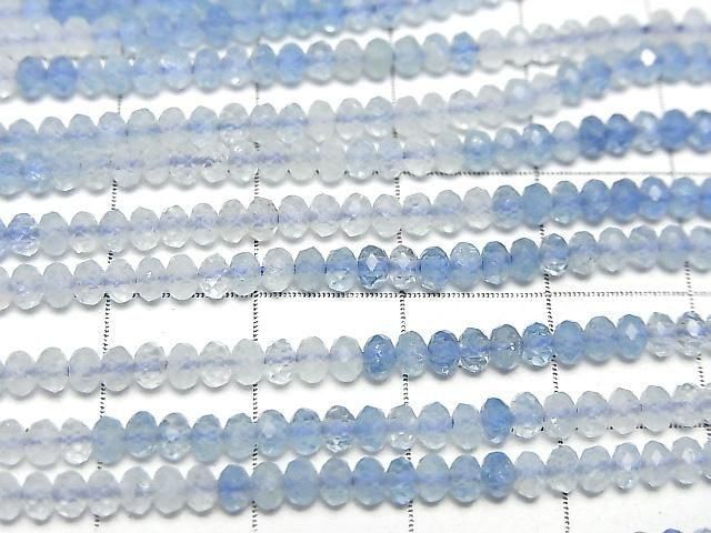 【動画】【素晴らしい輝き】アクアマリンAA++ ボタンカット3×3×2mm 1連(約37cm) サムネイル2