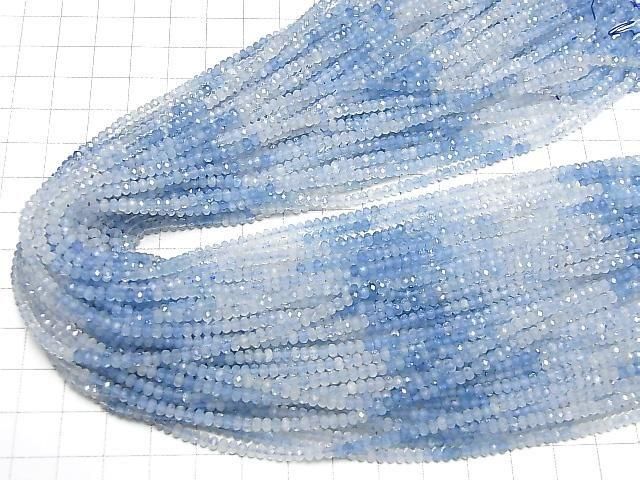 【動画】【素晴らしい輝き】アクアマリンAA++ ボタンカット3×3×2mm 1連(約37cm) サムネイル4