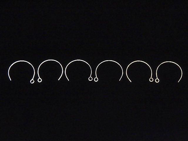 Silver925 ピアスフック14×14mm 【純銀仕上げ】【ロジウム】【18KGP】 3ペアの画像