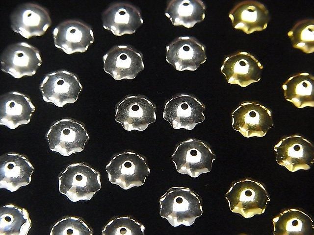 Silver925 ビーズキャップ5×5×1.5mm 【純銀仕上げ】【ロジウム】【18KGP】 10個の画像
