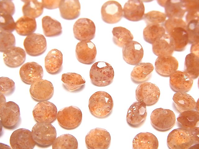 【動画】宝石質サンストーンAAA ルース ラウンドファセットカット5×5mm 5粒の画像