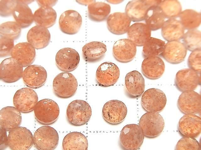 【動画】宝石質サンストーンAAA ルース ラウンドファセットカット5×5mm 5粒 サムネイル2
