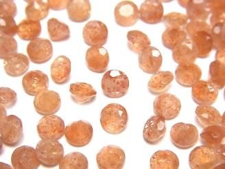 【動画】宝石質サンストーンAAA ルース ラウンドファセットカット5×5mm 5粒