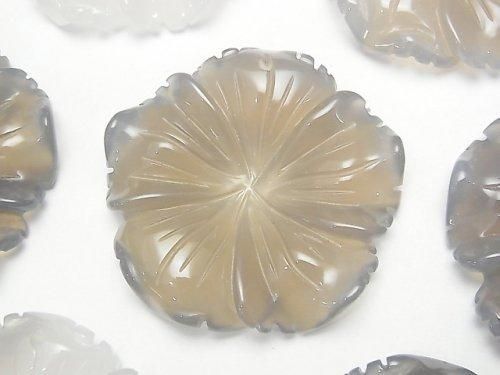 【動画】グレーオニキス フラワー(お花) 40×40×7mm 1枚の画像