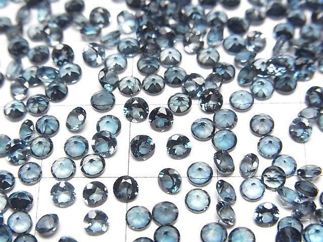 【動画】宝石質ロンドンブルートパーズAAA ルース ラウンドファセットカット3×3mm 10粒 サムネイル2
