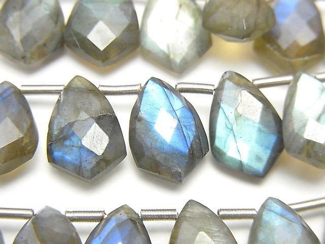 【動画】宝石質ラブラドライトAA++ 変形マーキスカット12×8mm 半連/1連(18粒)の画像