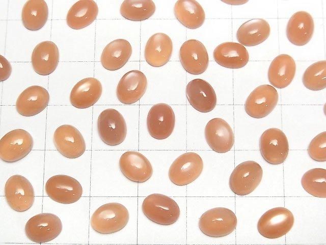 【動画】宝石質オレンジムーンストーンAAA- オーバル カボション8×6mm 5個 サムネイル3