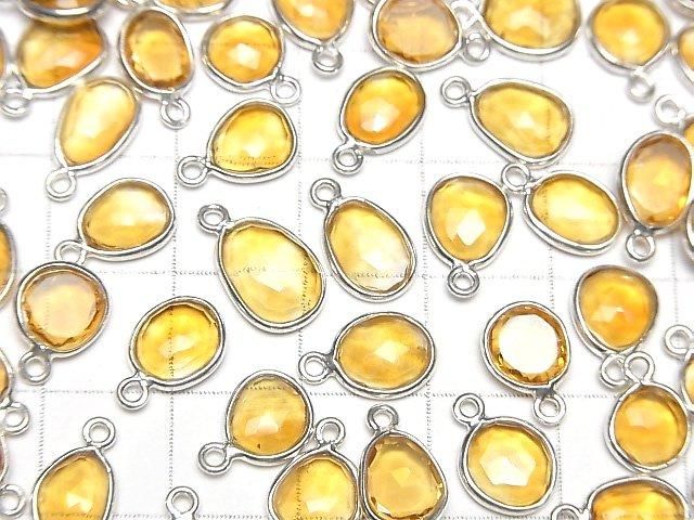 【動画】宝石質シトリンAAA- 枠留めフリーフォーム ローズカット 【片カン】 SILVER925 3個 サムネイル4