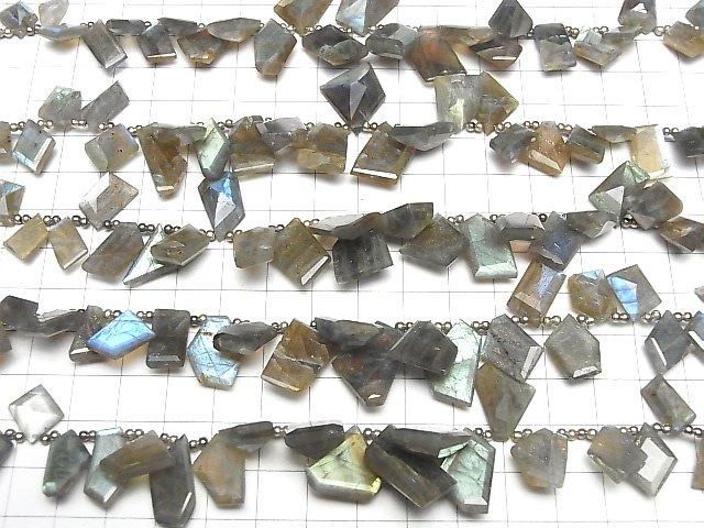 【動画】ラブラドライトAA++ ファンシーシェイプファセットカット 1連(21粒) サムネイル4