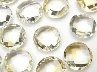 宝石質ライトカラーシトリンAAA ルース コインクッションカット12×12mm 4粒