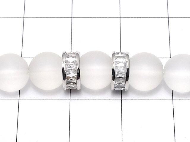 メタルパーツ ロンデル8×8×3.5mm シルバー(CZ付) 2個 サムネイル3