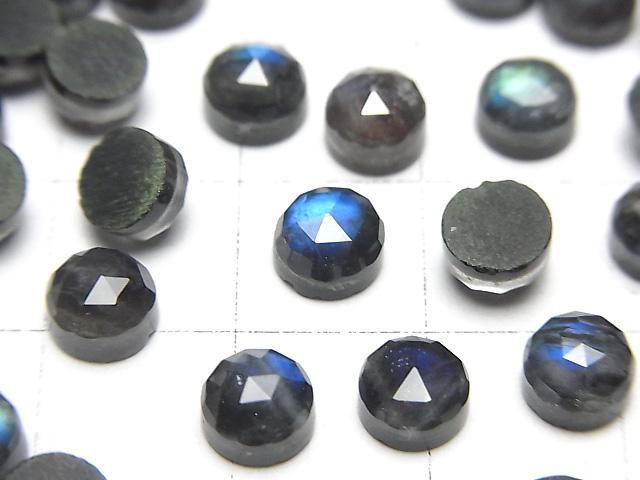 【動画】オニキス×ラブラドライト×クリスタルAAA- ラウンド ローズカット6×6mm 3個 サムネイル2