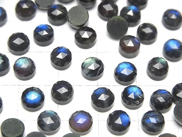 【動画】オニキス×ラブラドライト×クリスタルAAA- ラウンド ローズカット6×6mm 3個 サムネイル3