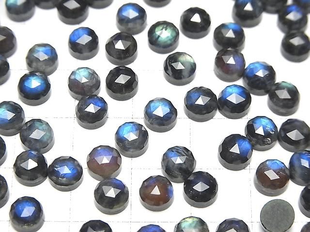 【動画】オニキス×ラブラドライト×クリスタルAAA- ラウンド ローズカット6×6mm 3個 サムネイル4