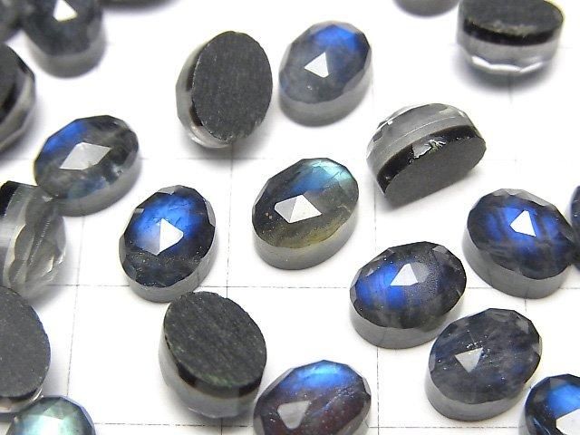 【動画】オニキス×ラブラドライト×クリスタルAAA- オーバル ローズカット8×6mm 3個 サムネイル2