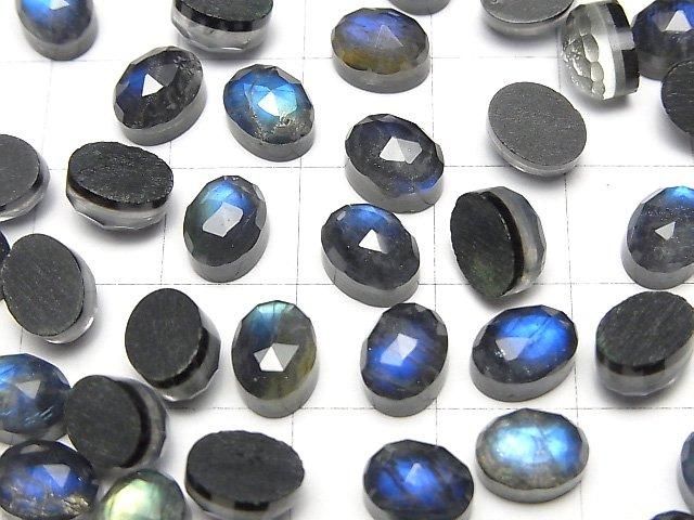 【動画】オニキス×ラブラドライト×クリスタルAAA- オーバル ローズカット8×6mm 3個 サムネイル3