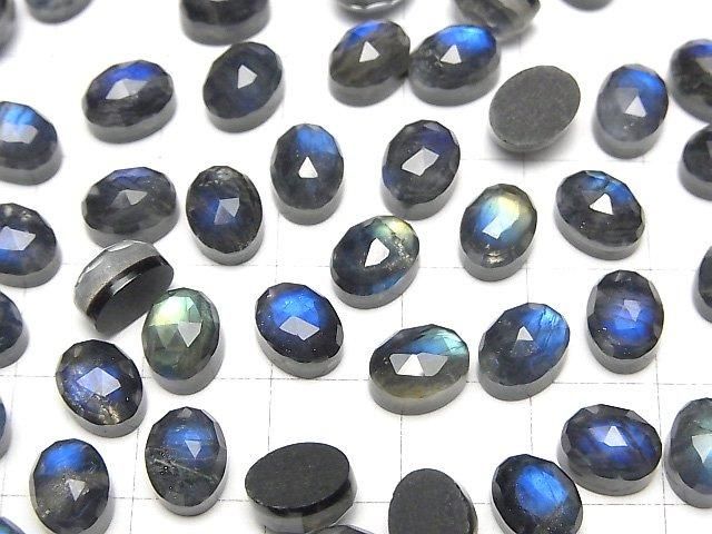【動画】オニキス×ラブラドライト×クリスタルAAA- オーバル ローズカット8×6mm 3個 サムネイル4