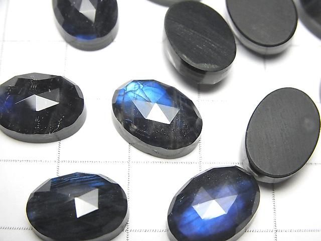 【動画】オニキス×ラブラドライト×クリスタルAAA- オーバル ローズカット14×10mm 1個 サムネイル2