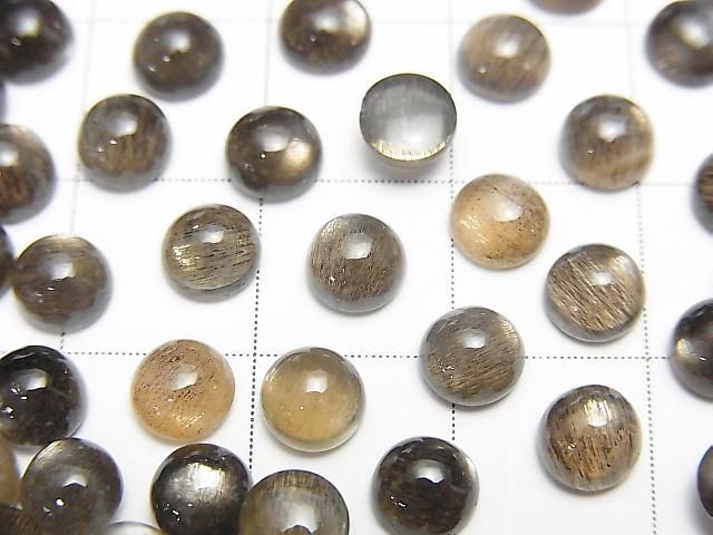 【動画】宝石質ゴールデンシャイン マルチカラームーンストーンAAA- ラウンド カボション5×5mm 5個 サムネイル2
