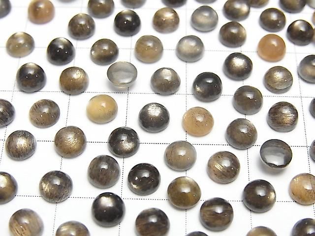 【動画】宝石質ゴールデンシャイン マルチカラームーンストーンAAA- ラウンド カボション5×5mm 5個 サムネイル3