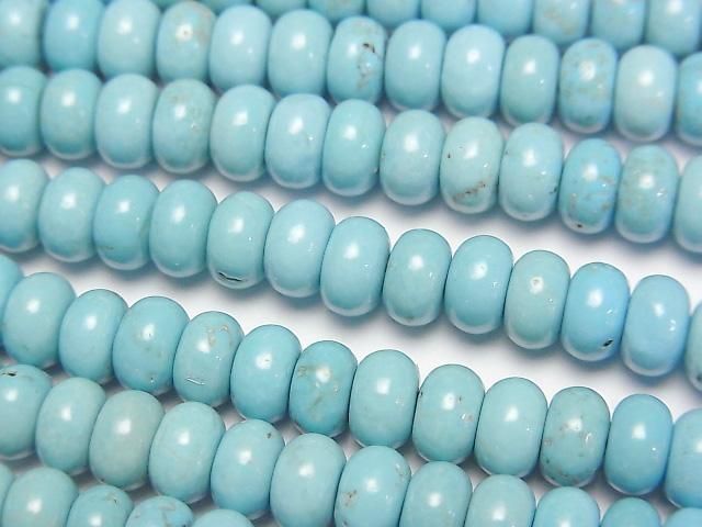 マグネサイトターコイズ ロンデル(ボタン)6×6×3mm 1連(約38cm)の画像