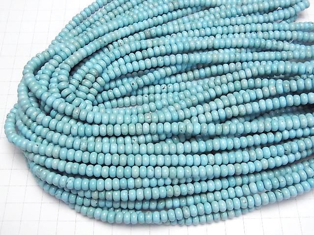 マグネサイトターコイズ ロンデル(ボタン)6×6×3mm 1連(約38cm) サムネイル4