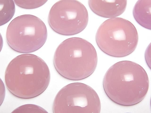 【動画】宝石質ピンクパープルカルセドニーAAA ラウンド カボション16×16mm 2個の画像