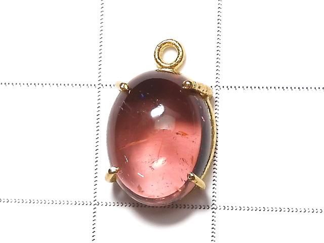 【動画】【1点もの】宝石質ピンクトルマリンAAA 枠留め 18KGP製 1個 NO.15 サムネイル2