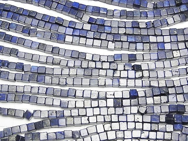 【動画】ラピスラズリAA++ キューブ4×4×4mm 1連(約37cm) サムネイル3