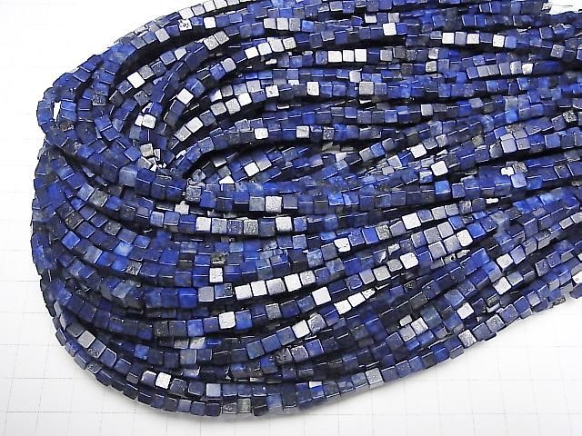 【動画】ラピスラズリAA++ キューブ4×4×4mm 1連(約37cm) サムネイル4