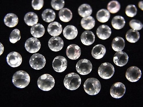 【動画】宝石質ローズクォーツAAA ルース ラウンドファセットカット4×4mm 10粒の画像