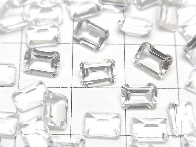 【動画】宝石質ホワイトトパーズAAA ルース レクタングルファセットカット7×5mm 5粒 サムネイル2