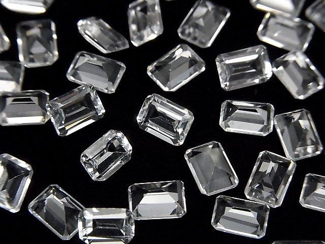 【動画】宝石質ホワイトトパーズAAA ルース レクタングルファセットカット7×5mm 5粒 サムネイル3