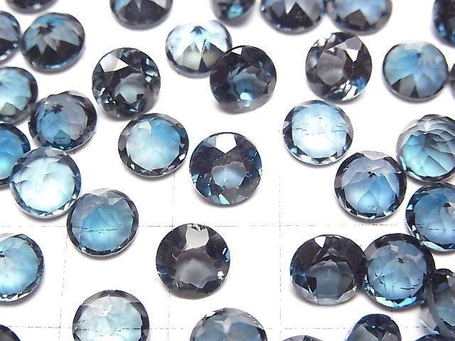 【動画】宝石質ロンドンブルートパーズAAA ルース ラウンドファセットカット7×7mm 2粒 サムネイル2